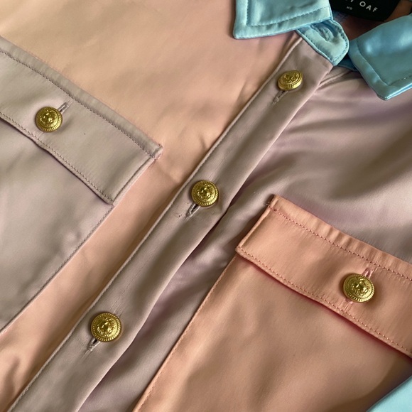 Lazy oaf multicolored silky shirt dress XS - Picture 5 of 8